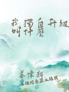 我独自升级原著叫什么
