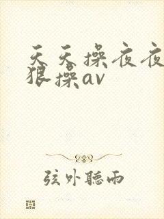 天天操夜夜操狠狠操av