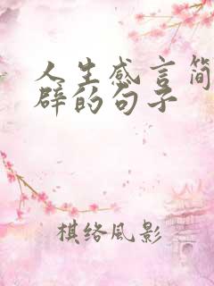 人生感言简短精辟的句子