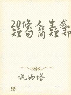 20条人生感悟短句简短却句句精辟