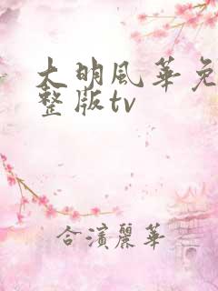 大明风华免费完整版tv