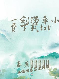 一剑独尊小说免费下载txt
