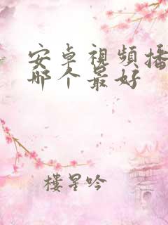 安卓视频播放器哪个最好