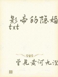 影帝的隐婚妻子txt