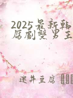 2025最新韩腐剧双男主剧