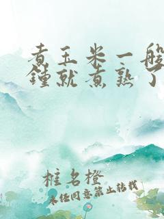 煮玉米一般几分钟就煮熟了