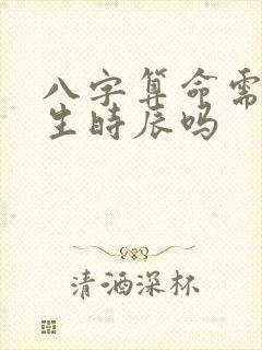 八字算命需要出生时辰吗