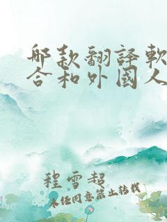 哪款翻译软件适合和外国人聊天