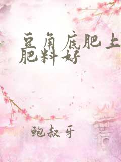 豆角底肥上什么肥料好