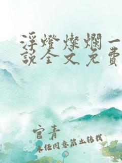 浮灯灿烂一朝小说全文免费阅读