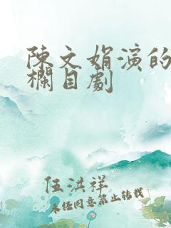 陈文娟演的普法栏目剧