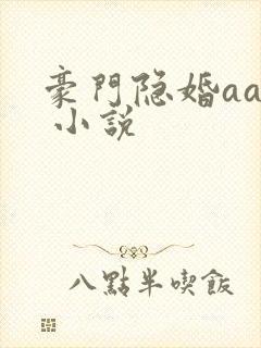 豪门隐婚aa制 小说