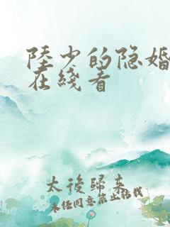 陆少的隐婚罪妻在线看