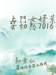 上门女婿叶辰与萧初然7016章