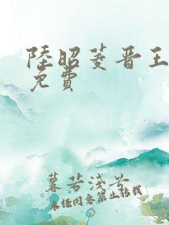 陆昭菱晋王小说免费