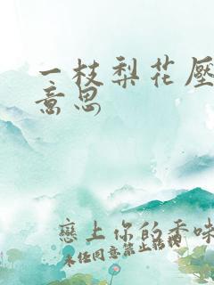 一枝梨花压海棠意思
