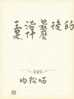 王浩最后的结局是什么
