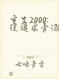 重生2000:从追求青涩校花同桌开始最新章节