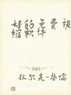 好的免费视频压缩软件