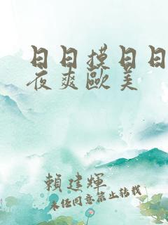 日日摸日日碰夜夜爽欧美