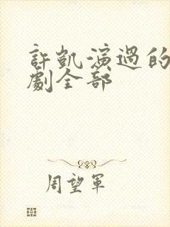 许凯演过的电视剧全部