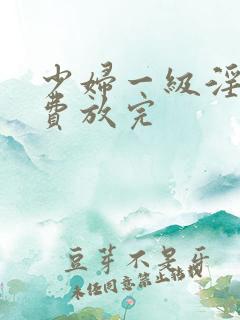 少妇一级淫片免费放完