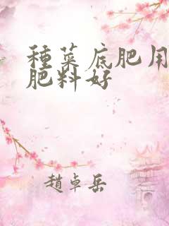 种菜底肥用什么肥料好