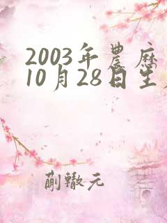 2003年农历10月28日生辰八字