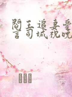 阎王追妻爱成殇言司城祝晚之