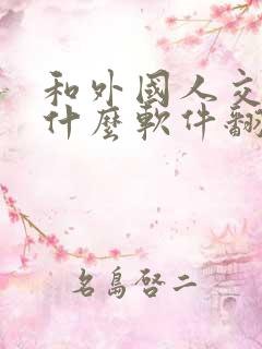 和外国人交流用什么软件翻译