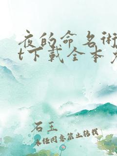 夜的命名术txt下载全本免费