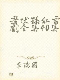 潜伏孙红雷电视剧全集40集免费观看