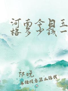 河南今日玉米价格多少钱一斤