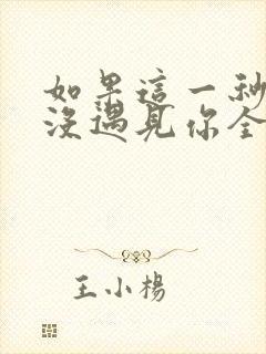 如果这一秒,我没遇见你全文