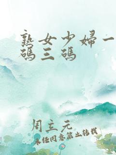 熟女少妇一码二码三码