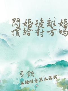 闪婚后离婚会赔偿给对方吗