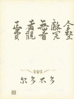 正者无敌全集免费观看完整版高清