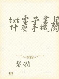 txt电子书用什么手机阅读器好