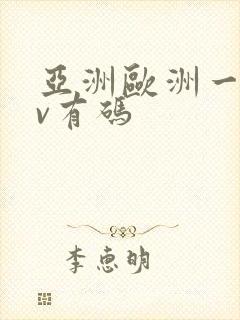 亚洲欧洲一区av有码