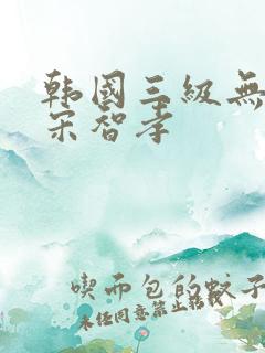韩国三级无删减宋智孝