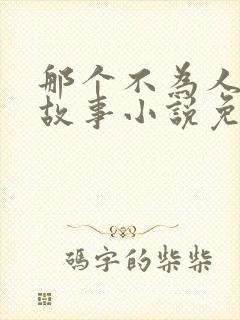 那个不为人知的故事小说免费全文阅读