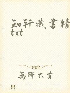 知轩藏书精校版txt