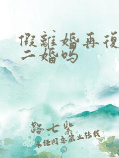 假离婚再复婚算二婚吗