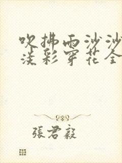 吹拂雨沙沙小说淡彩穿花全文免费阅读