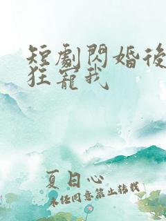 短剧闪婚后大叔狂宠我