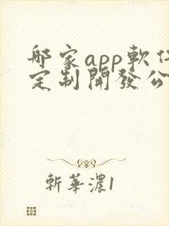 哪家app软件定制开发公司好