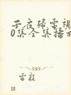 子夜归电视剧30集全集播放