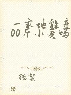 一亩地能产1500斤小麦吗