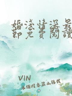 婚浅情深最新章节免费阅读