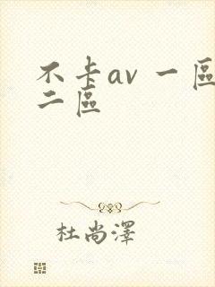 不卡av 一区二区